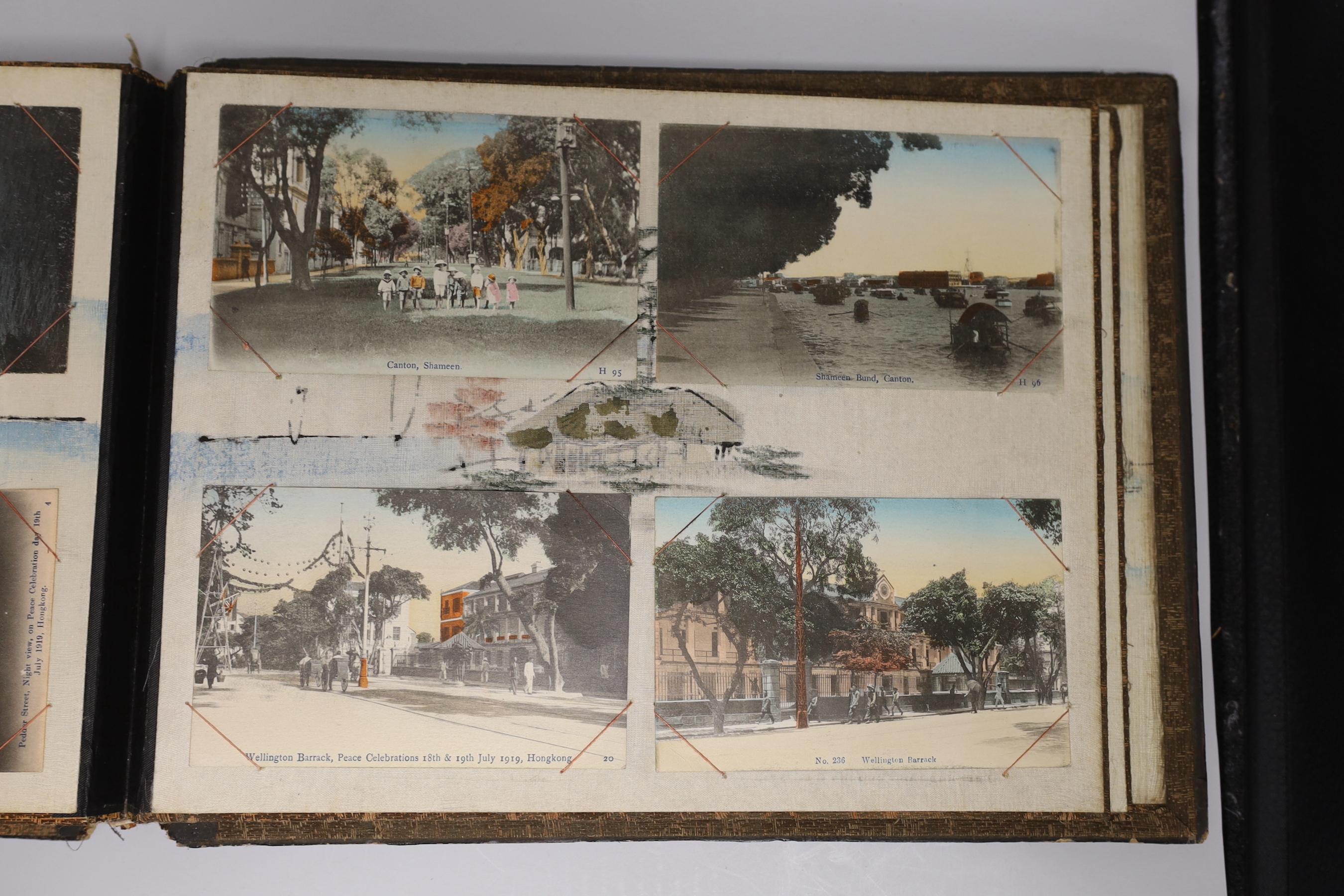 A Japanese album of early 20th century postcards of Hong Kong, China and Japan